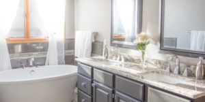 gray bathroom marble countertop